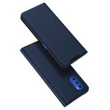DUX DUCIS Skin Pro Faux Leather Wallet Flip Case for Motorola Moto G51 5G - Blue