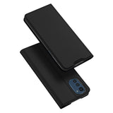 DUX DUCIS Skin Pro Faux Leather Wallet Flip Case for Motorola Moto E32 / E32s - Black