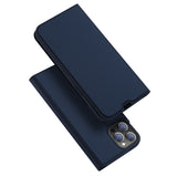 DUX DUCIS Skin Pro Faux Leather Wallet Flip Case for Apple iPhone 13 Pro - Blue